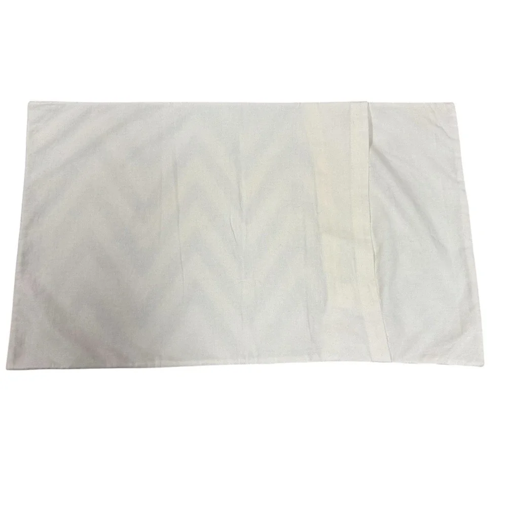 Pottery Barn Chevron‎ Lumbar Pillow Cover Gray White 16x26 Embroidered EUC